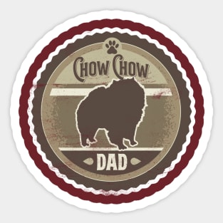 Chow Chow Dad - Distressed Chow Chow Silhouette Design Sticker